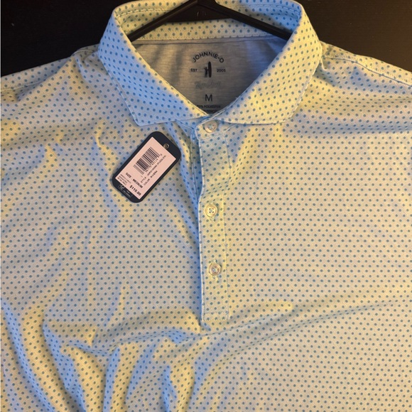 NWT Johnnie-O Light Blue Patterned Men's Polo Shirt - Picture 4 of 4